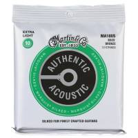 Струни для акустичної гітари Martin MA180S Marquis Silked 80/20 Bronze Extra Light 10/47