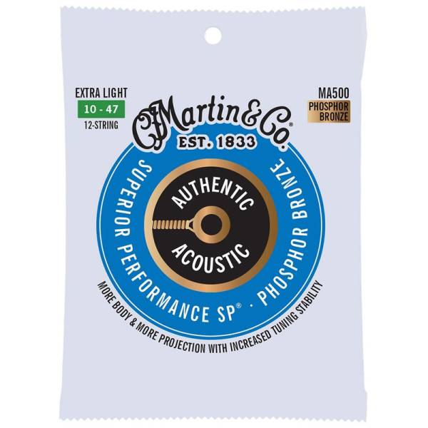 Струни для акустичної гітари Martin MA500 92/8 Phosphor Bronze Extra Light 12 Strings 10/47