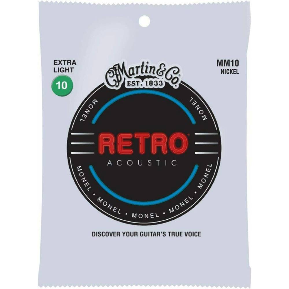 Струни для акустичної гітари Martin MM10 Retro Extra Light 10/47