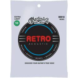 Струни для акустичної гітари Martin MM10 Retro Extra Light 10/47