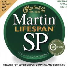 Струны для акустической гитары Martin MSP6000 SP Lifespan 80/20 Bronze Extra Light 10/47