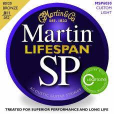 Струны для акустической гитары Martin MSP6050 SP Lifespan 80/20 Bronze Custom Light 11/52
