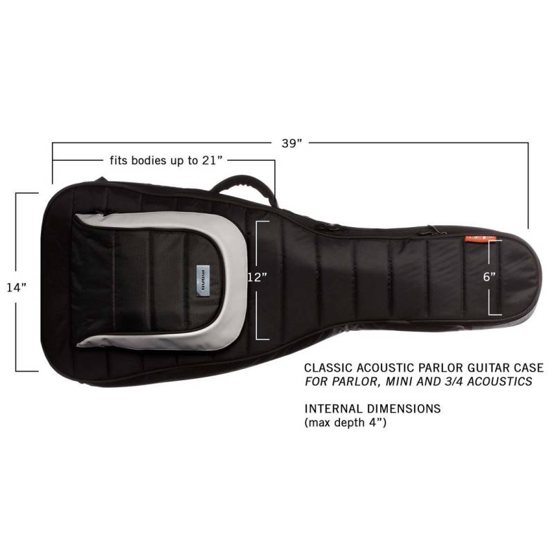 Чехол для акустической/классической гитары MONO M80-AP-BLK Parlor Guitar Case