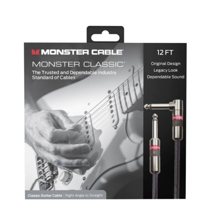 Кабель инструментальный Monster CLAS-I-12AWW Straight Jack - Angled Jack 3.6м.