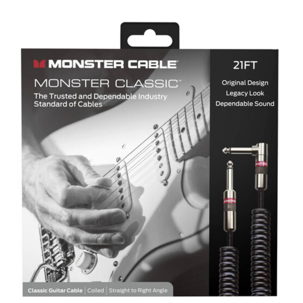Інструментальний кабель Monster CLAS-I-21ACWW Coiled Cable Straight Jack - Angled Jack 6.4м.