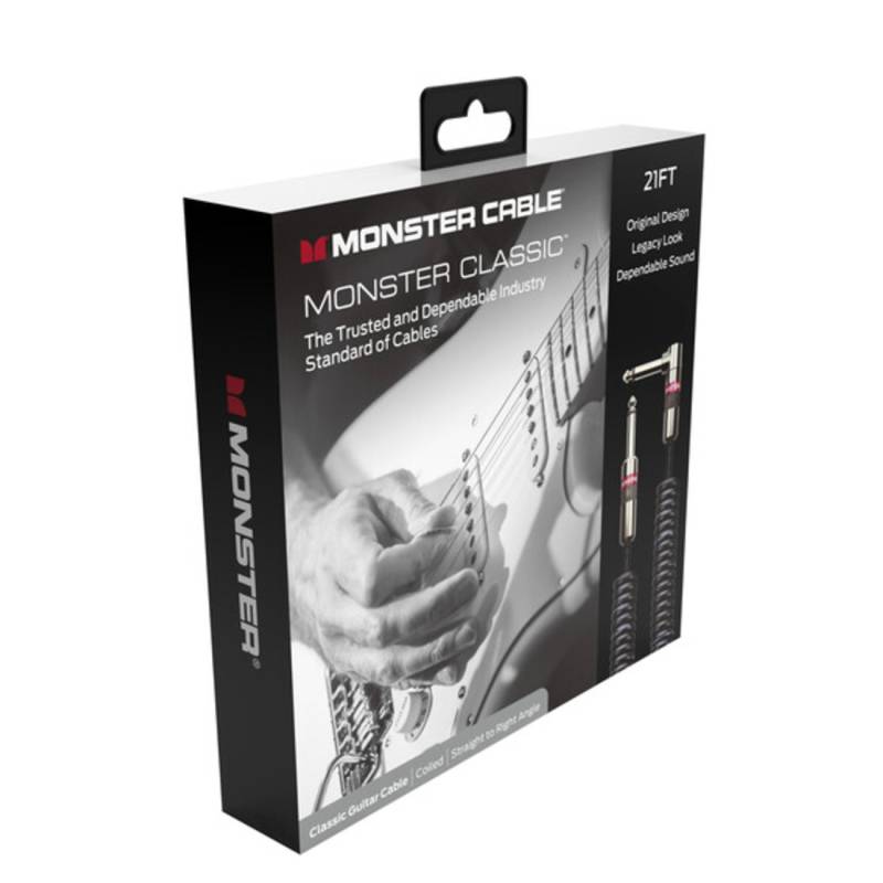 Інструментальний кабель Monster CLAS-I-21ACWW Coiled Cable Straight Jack - Angled Jack 6.4м.