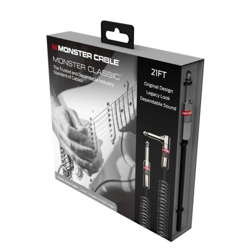 Інструментальний кабель Monster CLAS-I-21ACWW Coiled Cable Straight Jack - Angled Jack 6.4м.