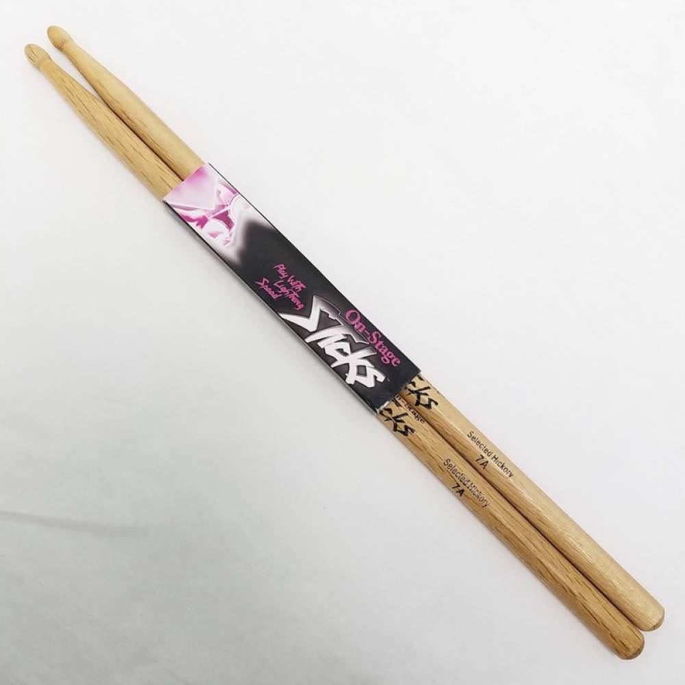 Барабанные палочки On-Stage HW7A Hickory Drum Sticks Барабанные палочки On-Stage HW7A Hickory Drum Sticks
