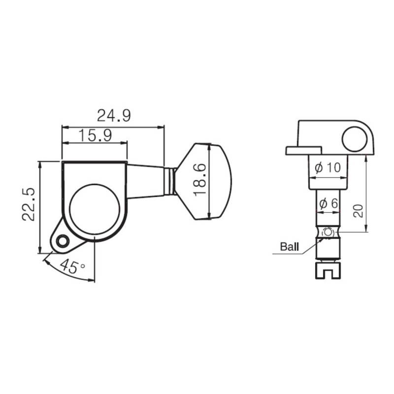 Колки PAXPHIL J-07 6-in line Lock BK (6 шт.)