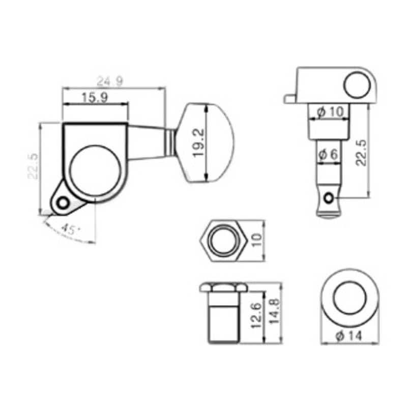 Колки PAXPHIL J-02 6-in line CR (6 шт.)