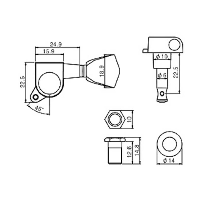 Колки PAXPHIL J-04 6-in line CR (6 шт.)