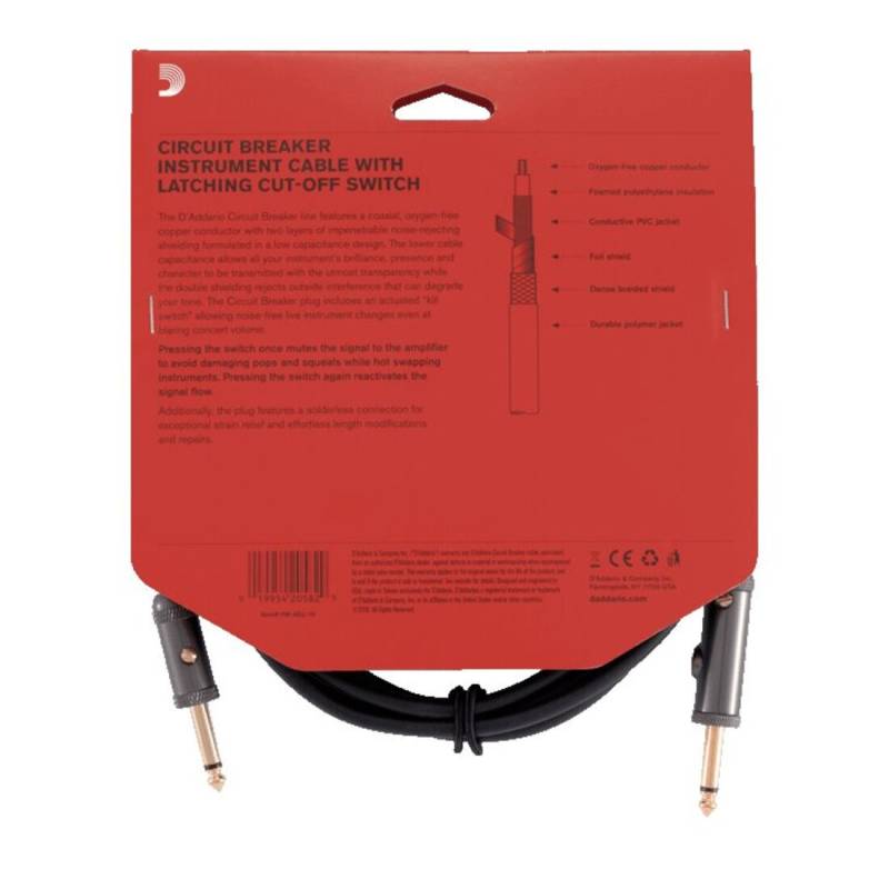 Кабель инструментальный D'ADDARIO PW-AGL-20 Curcuit Breaker Latching Switch (6m)