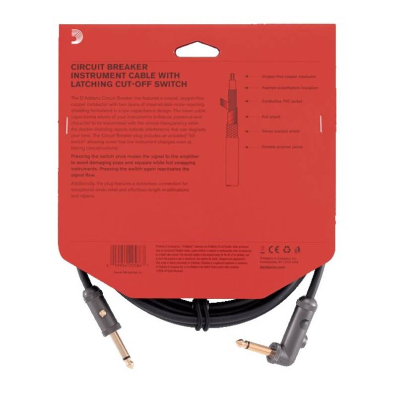 Кабель инструментальный D'ADDARIO PW-AGLRA-10 Curcuit Breaker Latching Switch (3m)