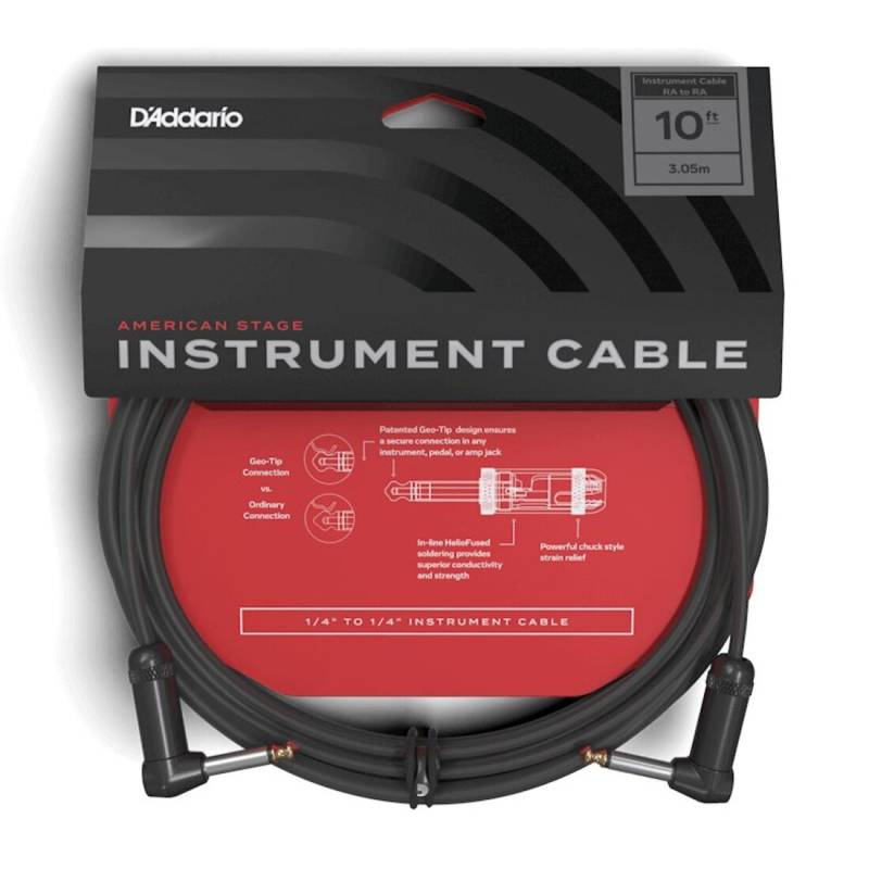 Інструментальний кабель D'ADDARIO PW-AMSGRR-10 American Stage, Right-to-Right (3m)