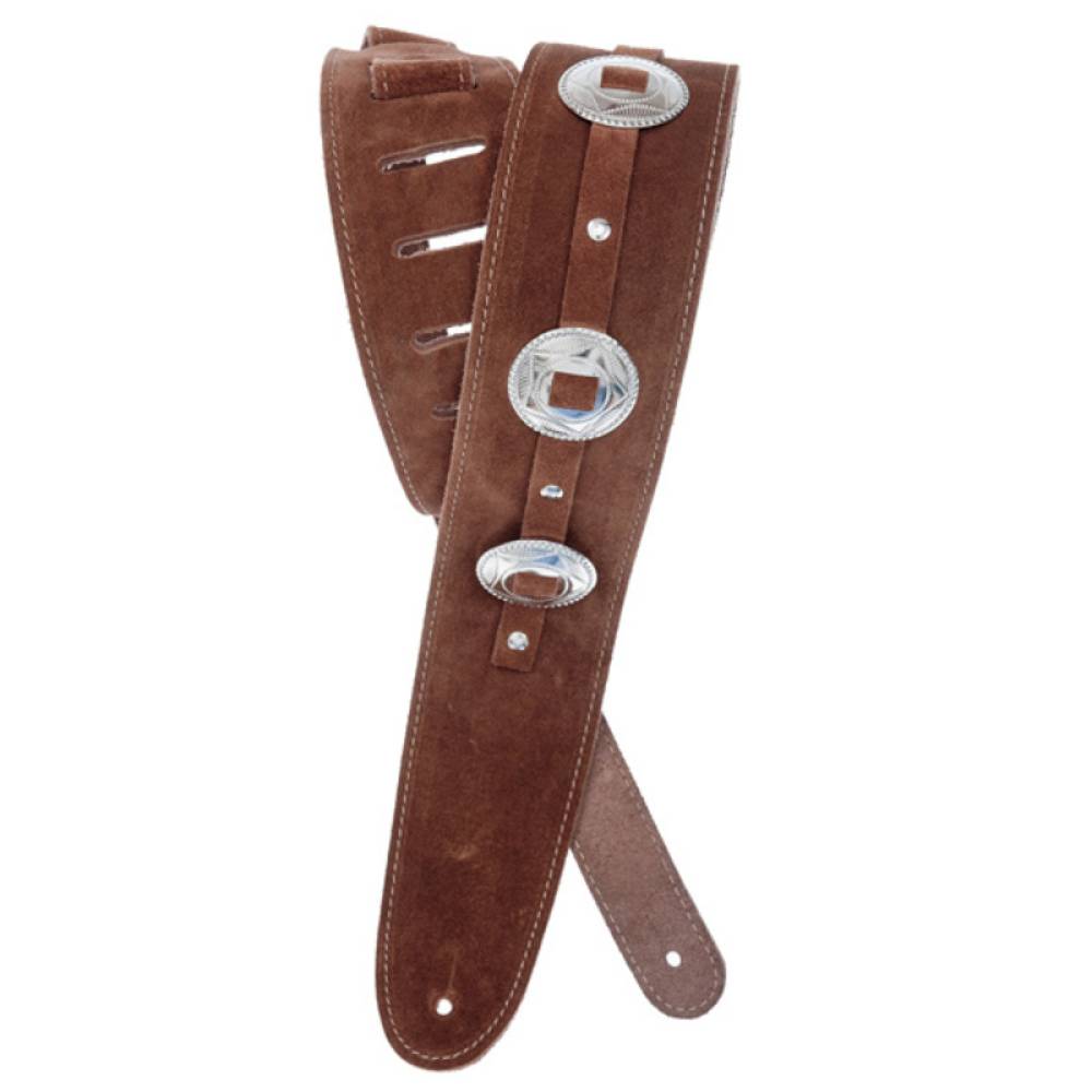 Ремінь для гітари D'ADDARIO DELUXE LEATHER GUITAR STRAP (CONCHOS, BROWN)