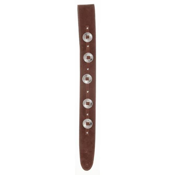 Ремінь для гітари D'ADDARIO DELUXE LEATHER GUITAR STRAP (CONCHOS, BROWN)