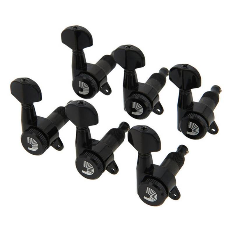 Колки D'ADDARIO PWAT-6R2 AUTO-TRIM TUNING MACHINES (6 in-line, Black) (6 шт.)