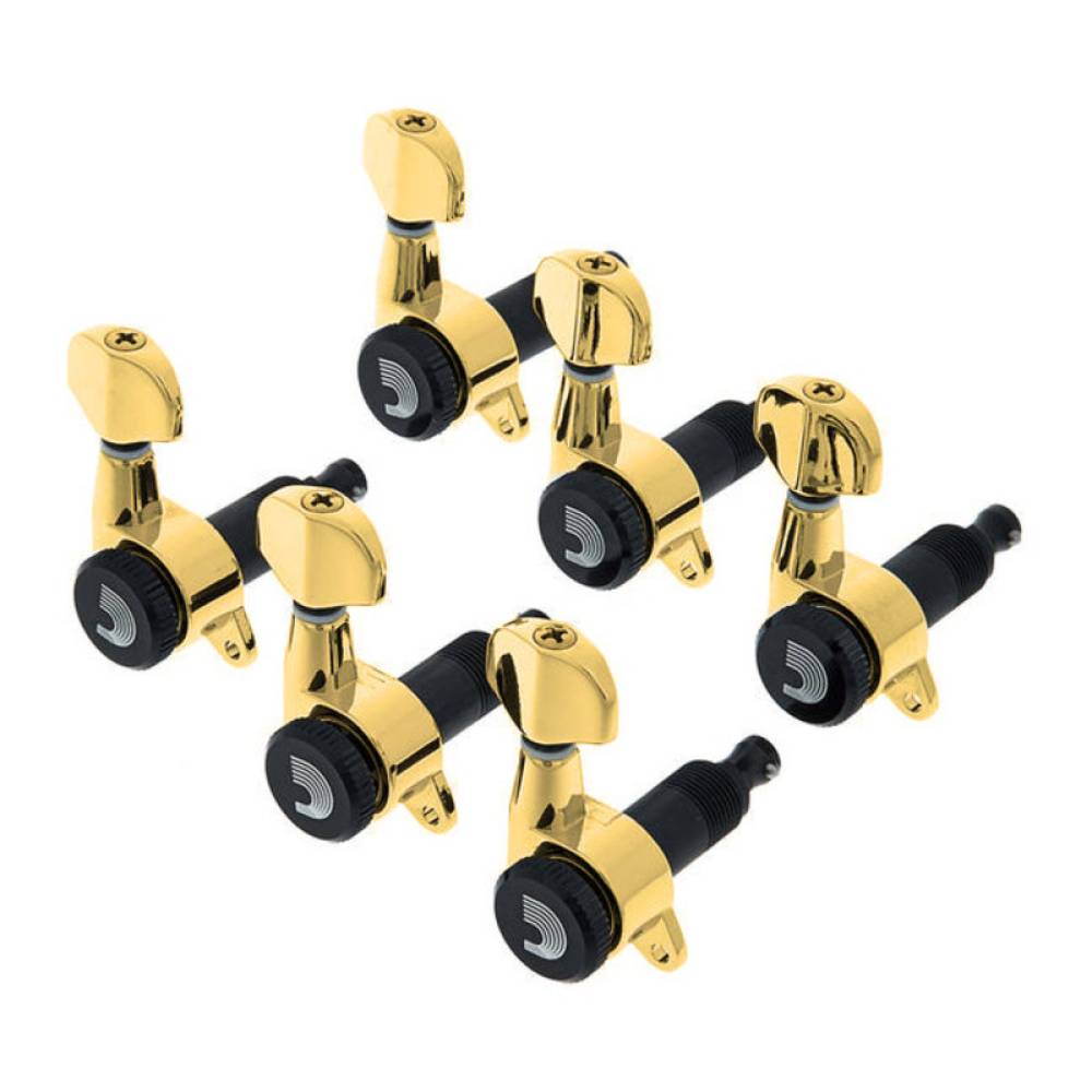 Колки D'ADDARIO PWAT-6R3 AUTO-TRIM TUNING MACHINES (6 in-line, Gold)