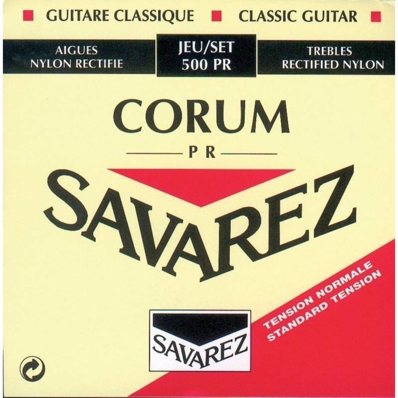 Струны для классической гитары Savarez 500PR Rectified Corum New Cristal Normal Tension