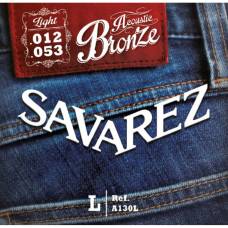 Струни для акустичної гітари Savarez A130L Bronze Light 12/53