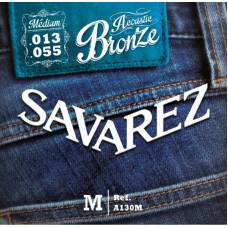 Струны для акустической гитары Savarez A130M Bronze Medium 13/55