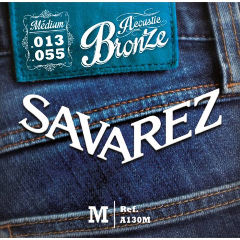 Струны для акустической гитары Savarez A130M Bronze Medium 13/55