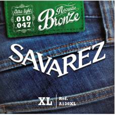Струни для акустичної гітари Savarez A130XL Bronze Extra Light 10/47