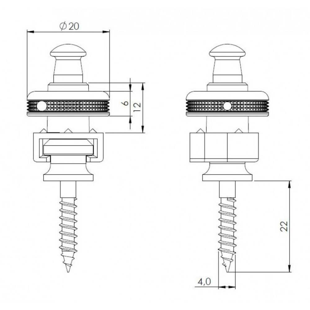 Стреплоки для ременя Schaller 1446 Security Locks Black