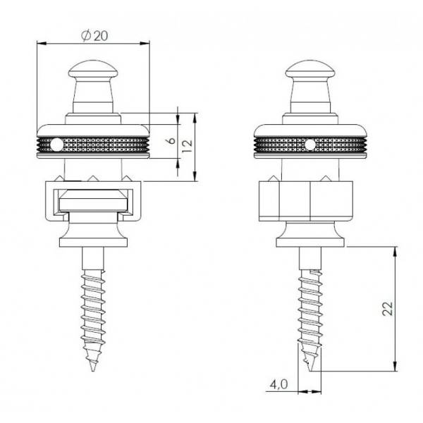 Стреплоки для ременя Schaller 445 Security Locks Nickel