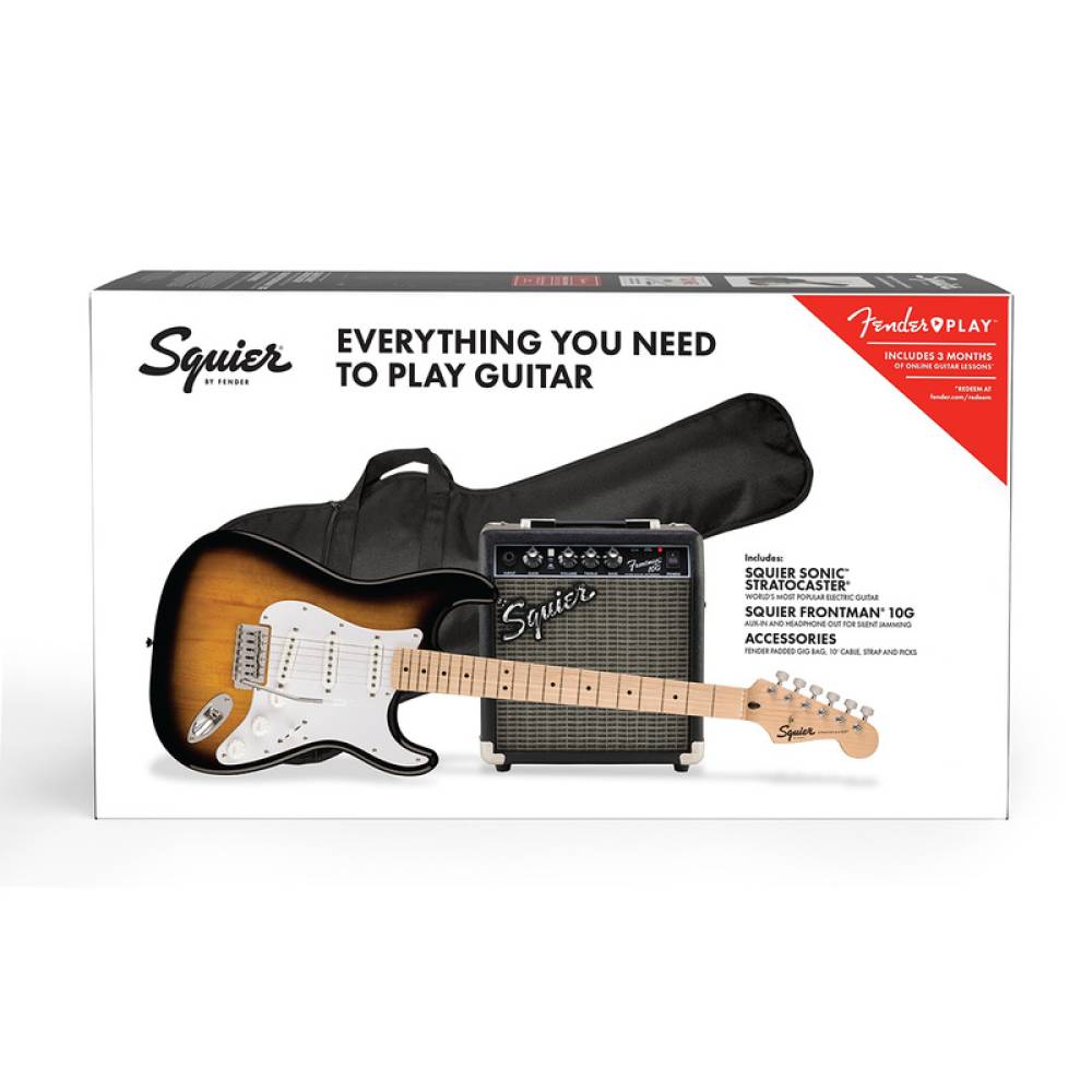 Гитарный набор Гітарний набір з електрогітарою SQUIER SONIC STRATOCASTER PACK MN 2-COLOR SUNBURST