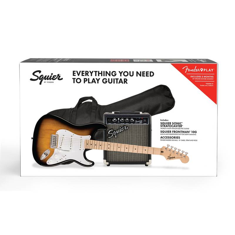 Гітарний набір Гітарний набір з електрогітарою SQUIER SONIC STRATOCASTER PACK MN 2-COLOR SUNBURST