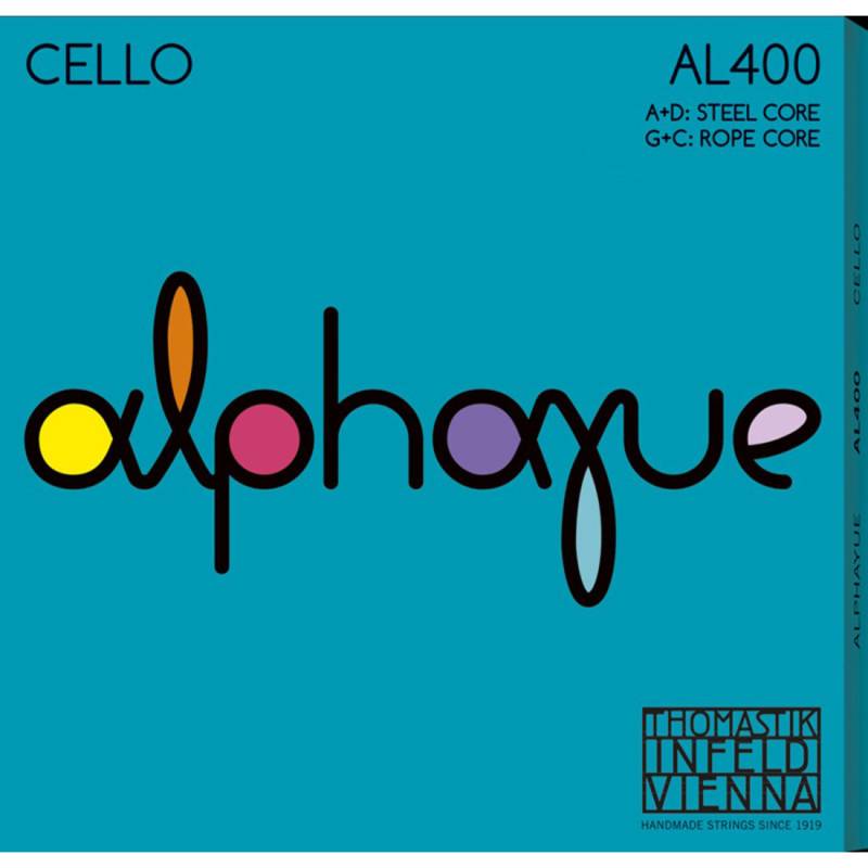 Струны для виолончели Thomastik-Infeld AL400 4/4 Alphayue A+D Steel Core G+C Rope Core Medium Tension