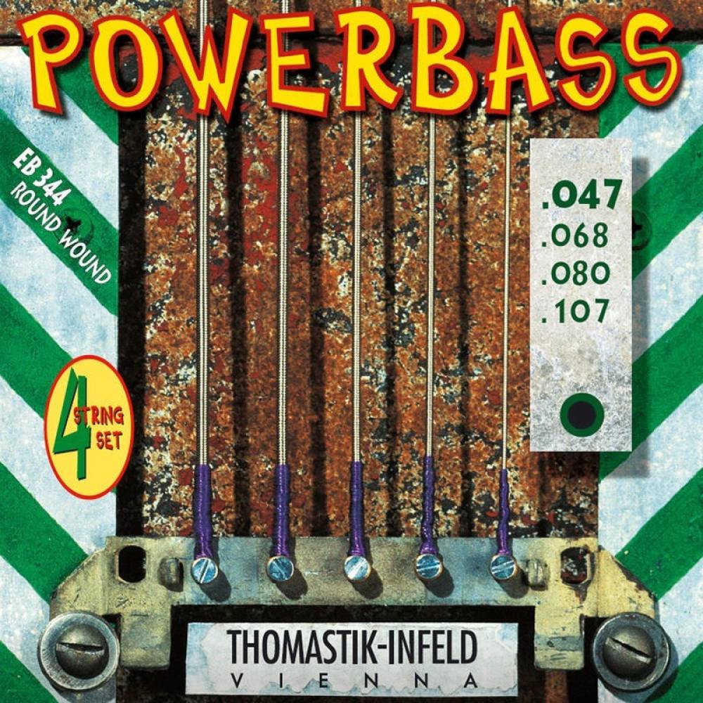 Струны для бас-гитары Thomastik-Infeld EB344 Powerbass Round Wound Medium Light 47/107