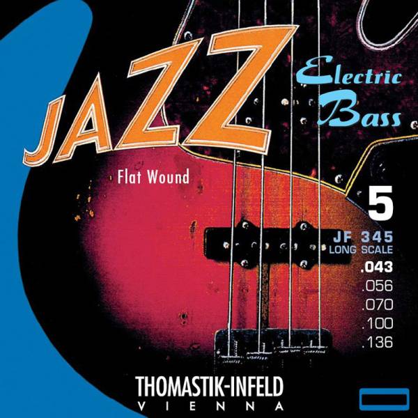 Струни для бас-гітари Thomastik-Infeld JF345 Jazz Flat Wound Medium 5-Strings Bass 43/136
