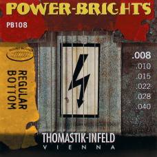 Струны для электрогитары Thomastik-Infeld PB108 Power-Brights Regular Bottom Light 8/40