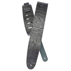 Ремень для гитары D'ADDARIO 25LE00 DELUXE LEATHER GUITAR STRAP (EMBOSSED, BLACK)