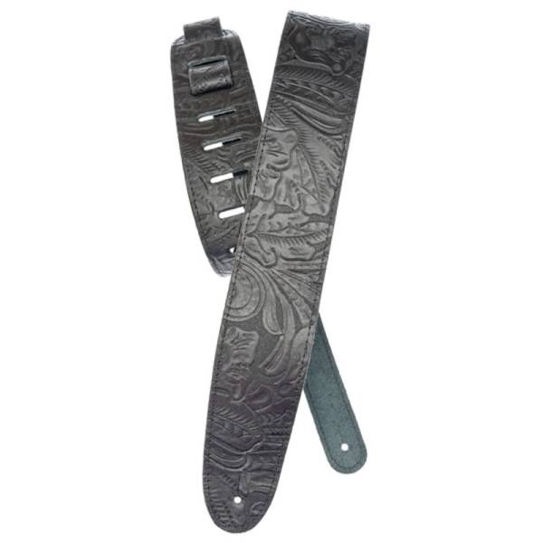 Ремень для гитары D'ADDARIO 25LE00 DELUXE LEATHER GUITAR STRAP (EMBOSSED, BLACK)