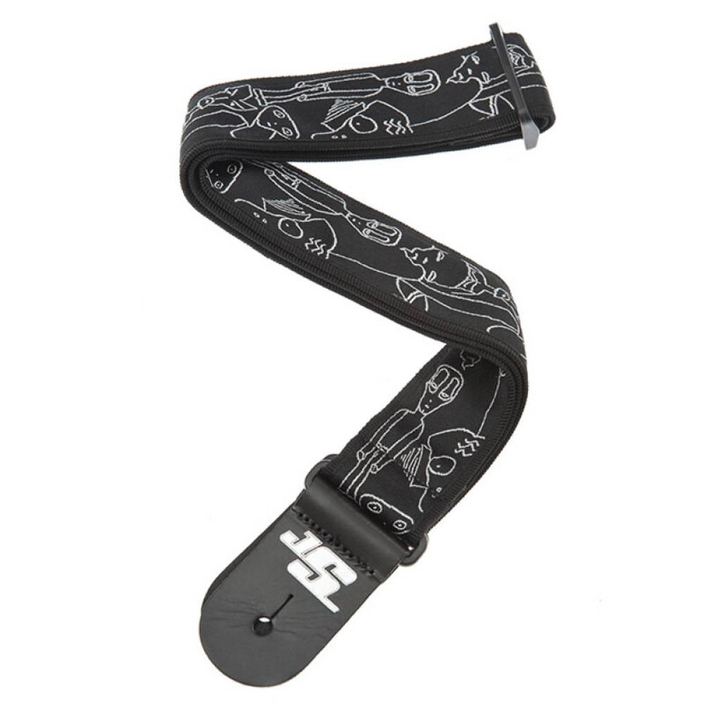 Ремень для гитары D'ADDARIO JOE SATRANI WOVEN GUITAR STRAP (Silver Sketches)