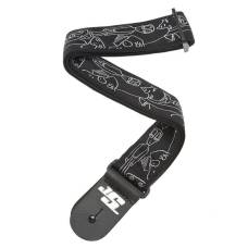 Ремінь для гітари D'ADDARIO JOE SATRANI WOVEN GUITAR STRAP (Silver Sketches)