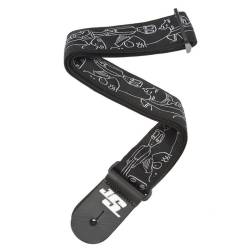 Ремінь для гітари D'ADDARIO JOE SATRANI WOVEN GUITAR STRAP (Silver Sketches)