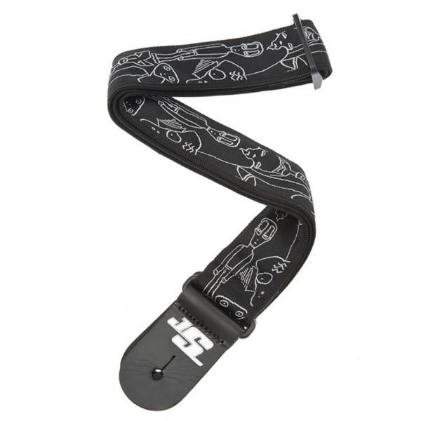 Ремінь для гітари D'ADDARIO JOE SATRANI WOVEN GUITAR STRAP (Silver Sketches)