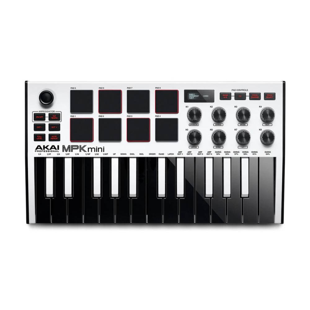 MIDI Клавіатура AKAI MPK MINI MK3 White
