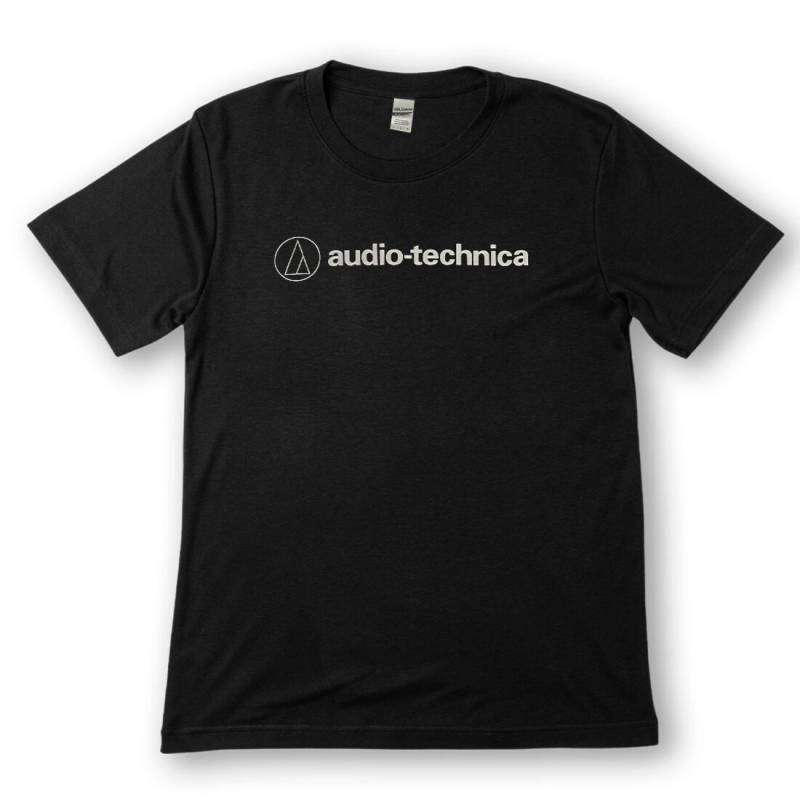 Футболка мужская классическая с логотипом Audio Technica Чорна L