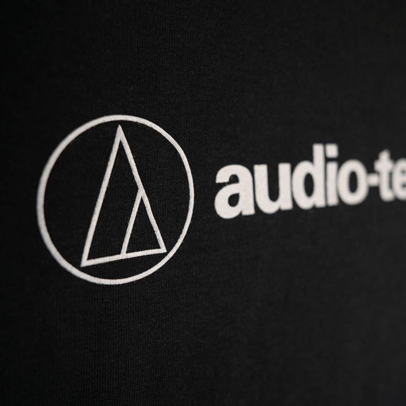 Футболка чоловіча класична з логотипом Audio Technica Чорна L