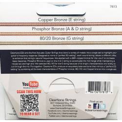 Струни для акустичної гітари Cleartone 7813 EQ Hybrid Metal Medium 13/56 Струни для акустичної гітари Cleartone 7813 EQ Hybrid Metal Medium 13/56