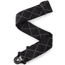Ремінь для гітари D'ADDARIO 50BAL02 AUTO LOCK GUITAR STRAP (BLACK PADDED DIAMONDS)