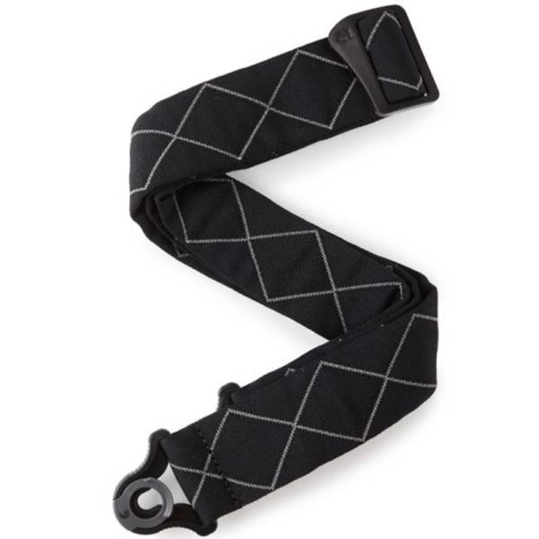 Ремень для гитары D'ADDARIO 50BAL02 AUTO LOCK GUITAR STRAP (BLACK PADDED DIAMONDS)