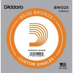 Струна D'Addario BW025 80/20 Bronze .025
