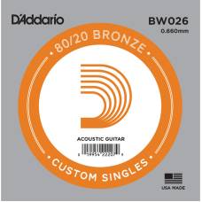 Струна D'Addario BW026 80/20 Bronze .026