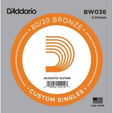 Струна D'Addario BW036 80/20 Bronze .036